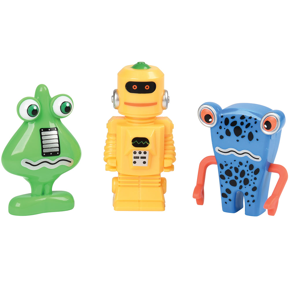 Two Aliens and One Robot Figure