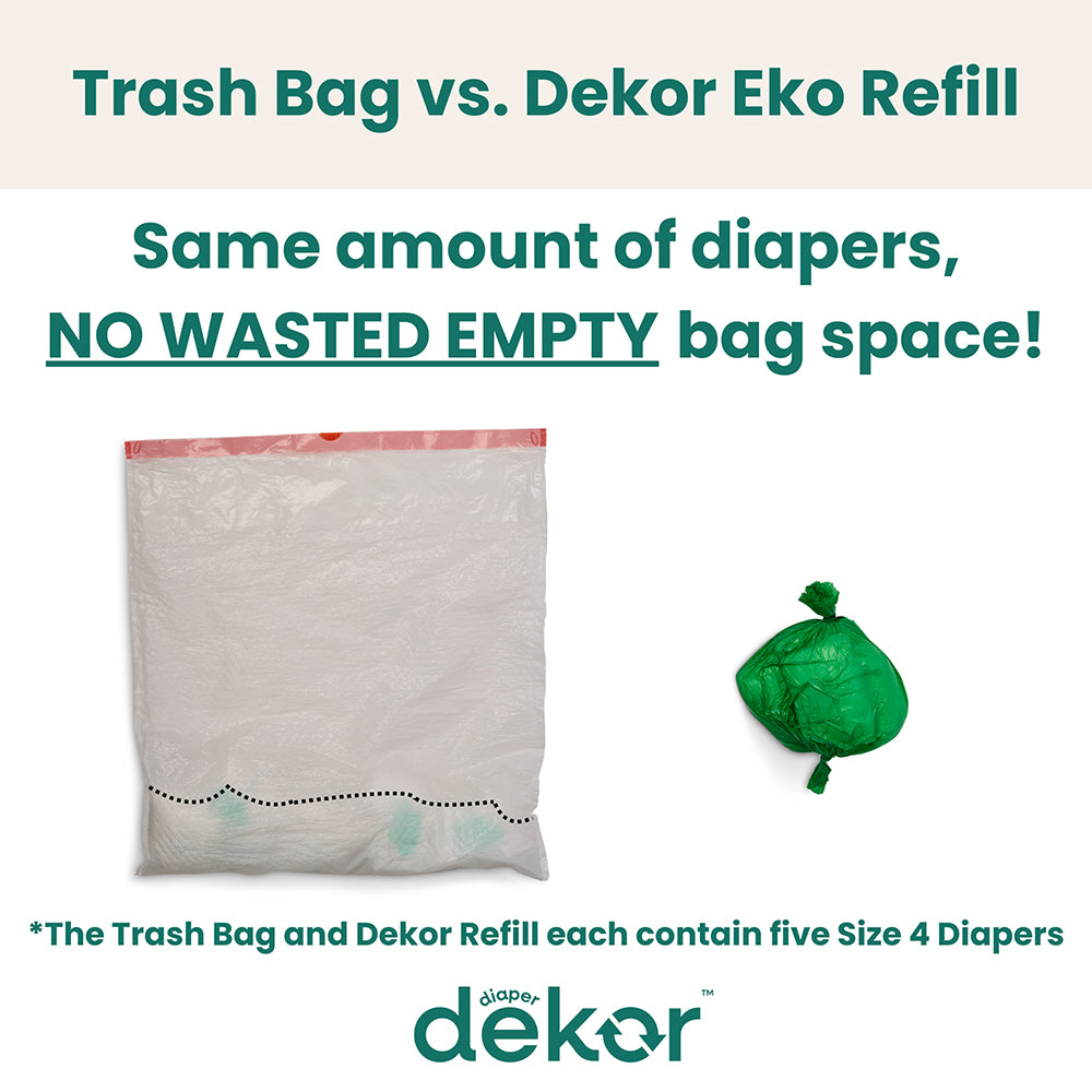 Waste Space-saving with Dekor Eko Plus Diaper Pail | Hands-Free, Odor-Controlled, Eco-Friendly for Classrooms