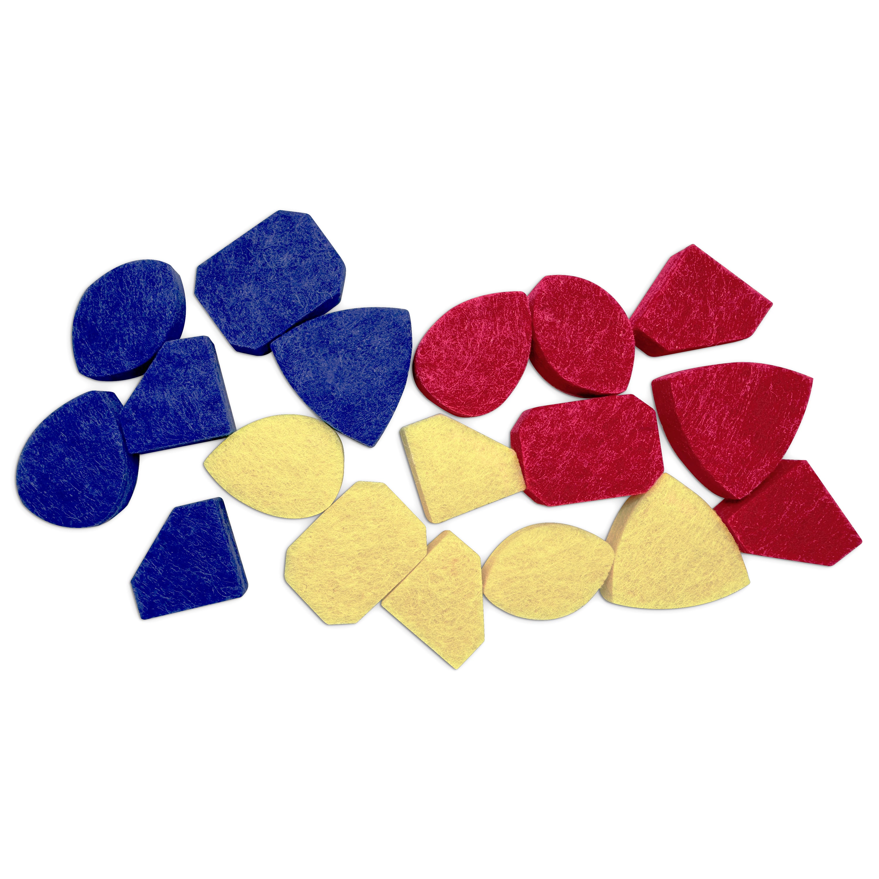 Colorful shapes on a white background