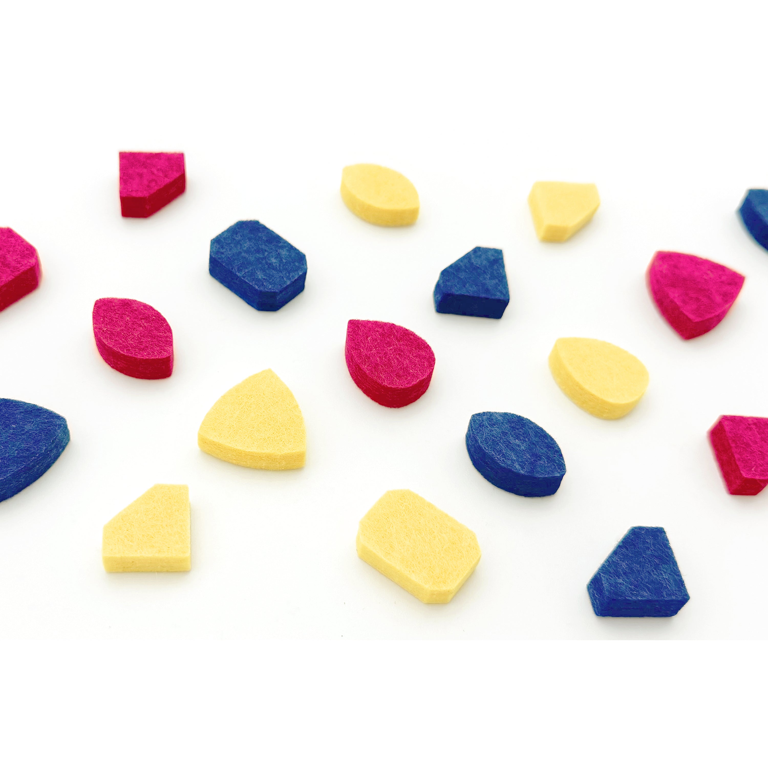 Colorful shapes on a white background