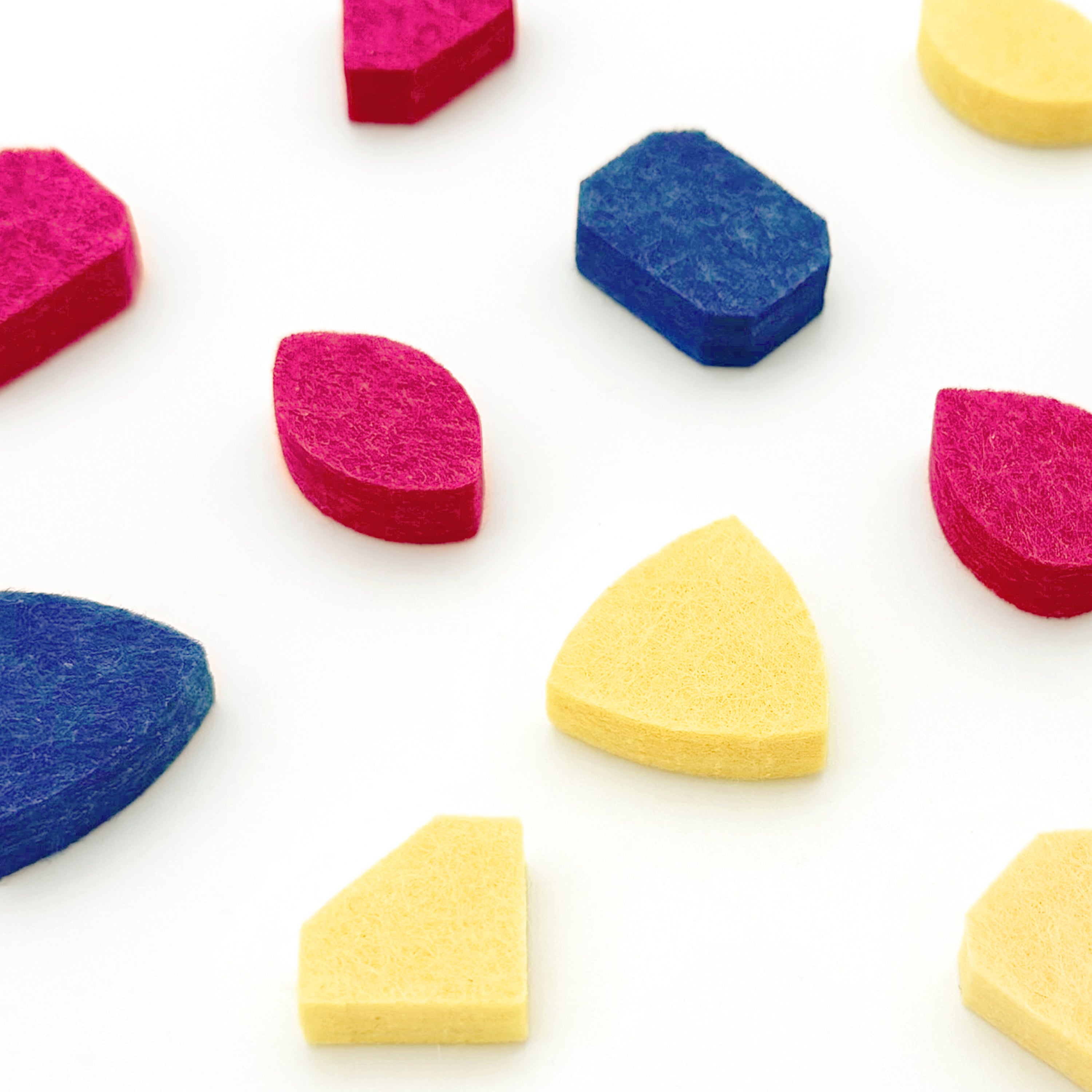 Colorful shapes on a white background