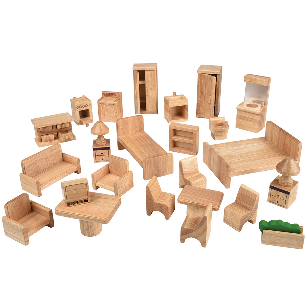 Hardwood Dollhouse Furniture Set
