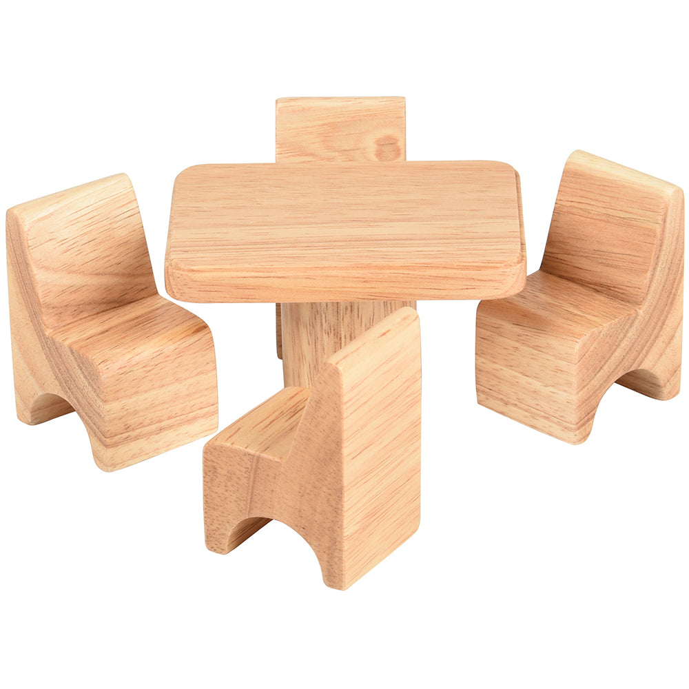 Hardwood Dollhouse Diningroom Furniture Set
