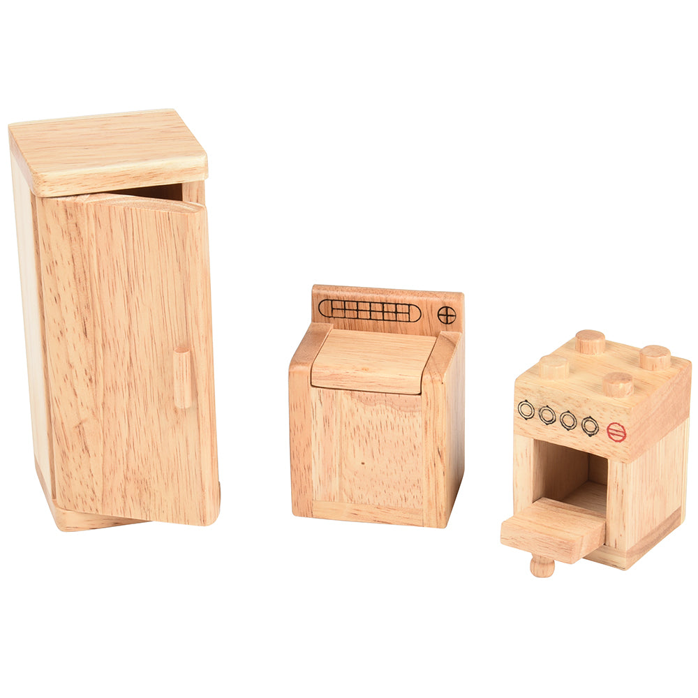 Hardwood Dollhouse Kitchen Furniture Set