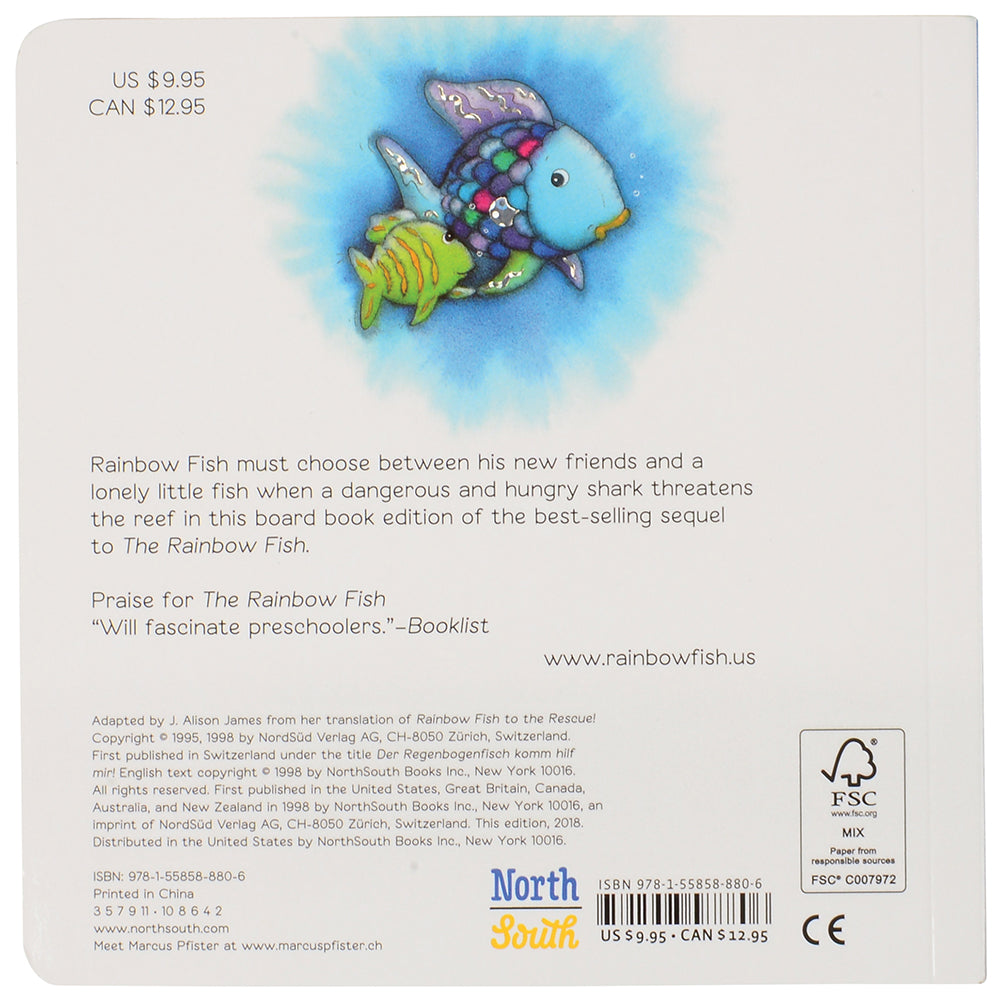 Back View of Rainbow Fish To The Rescue Board Book
