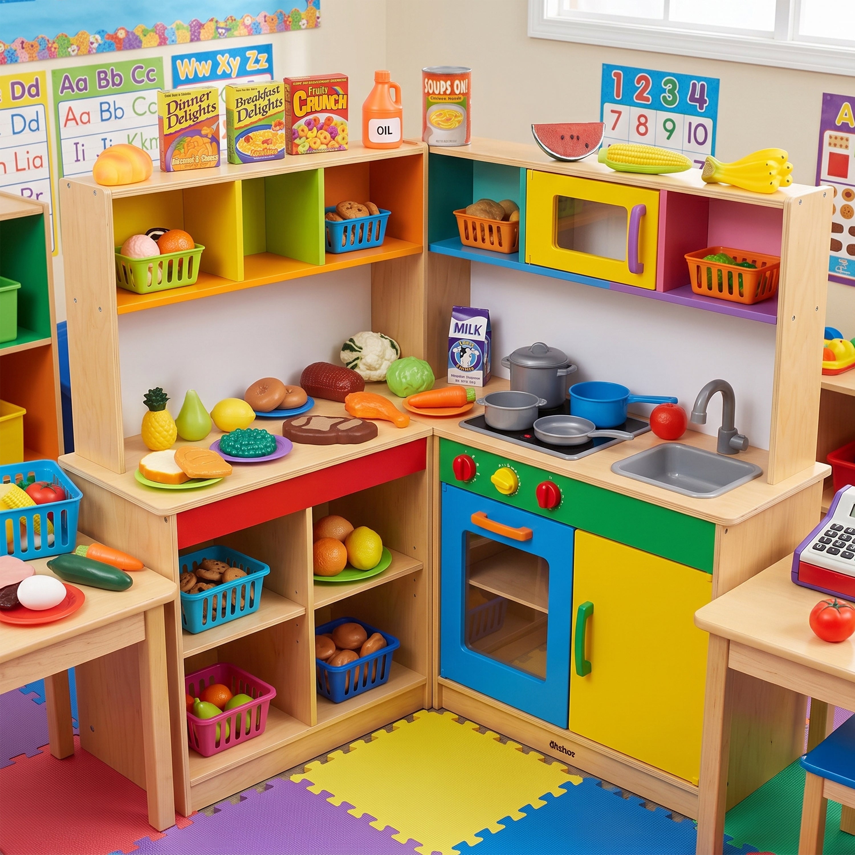 Mini Play Food Set | 37-Piece Plastic Toy Food Set