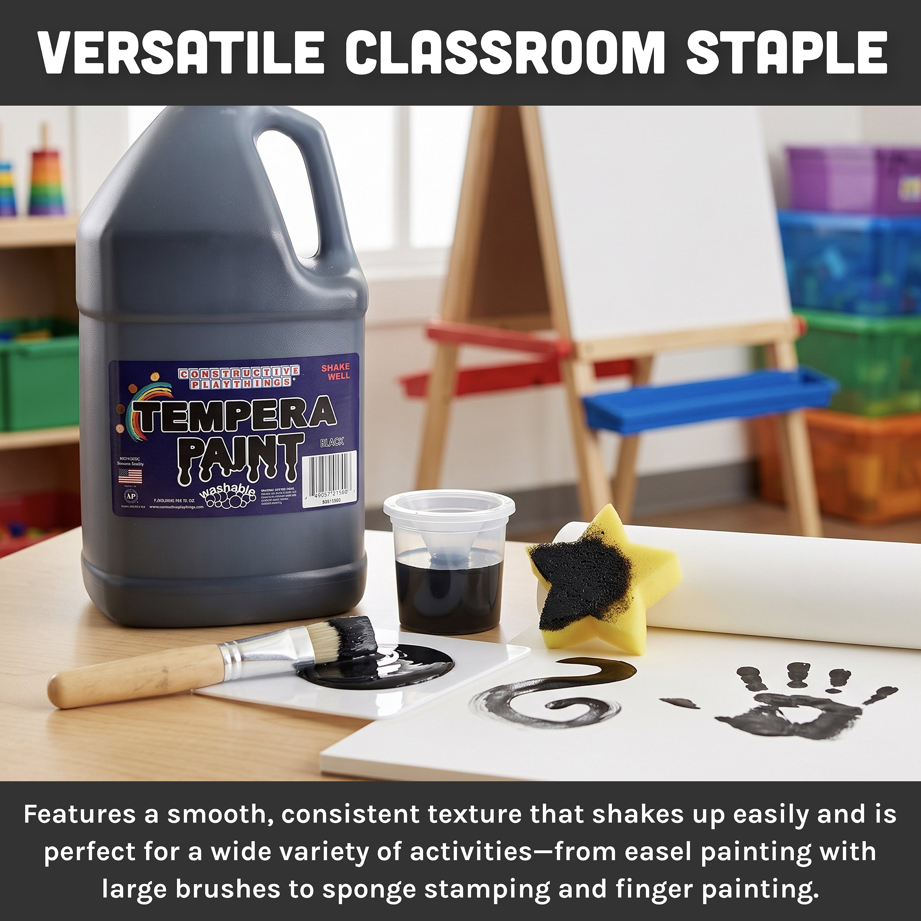 Constructive Playthings® Washable Black Tempera Paint - Gallon