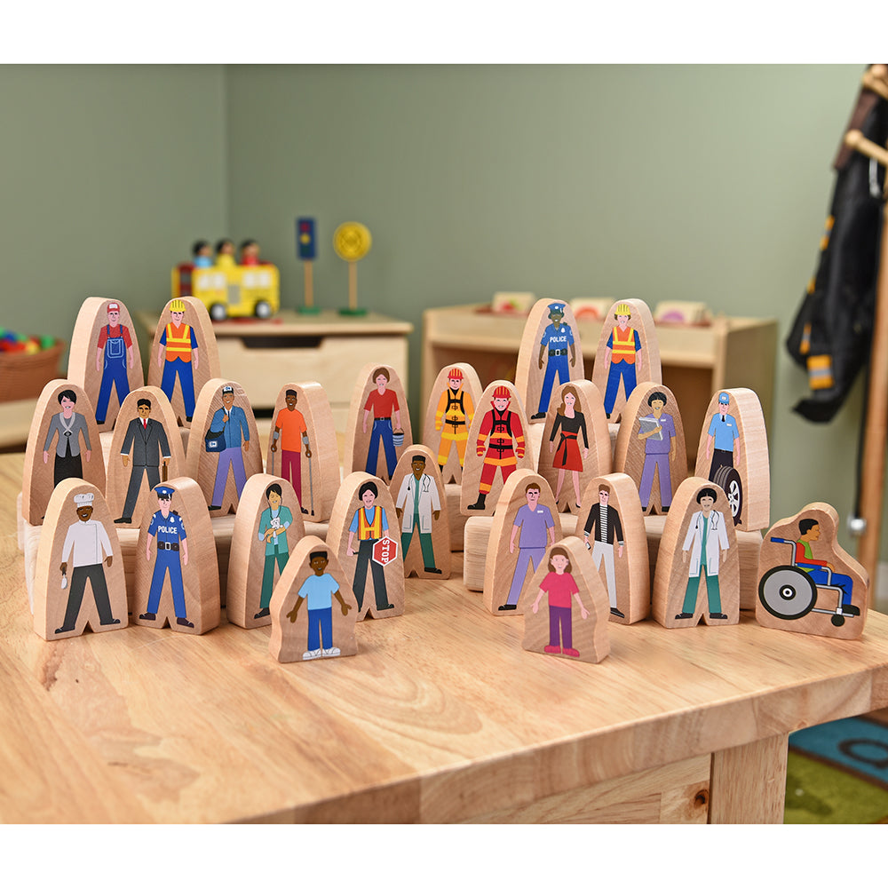 25-Piece Wooden Community Helpers Set