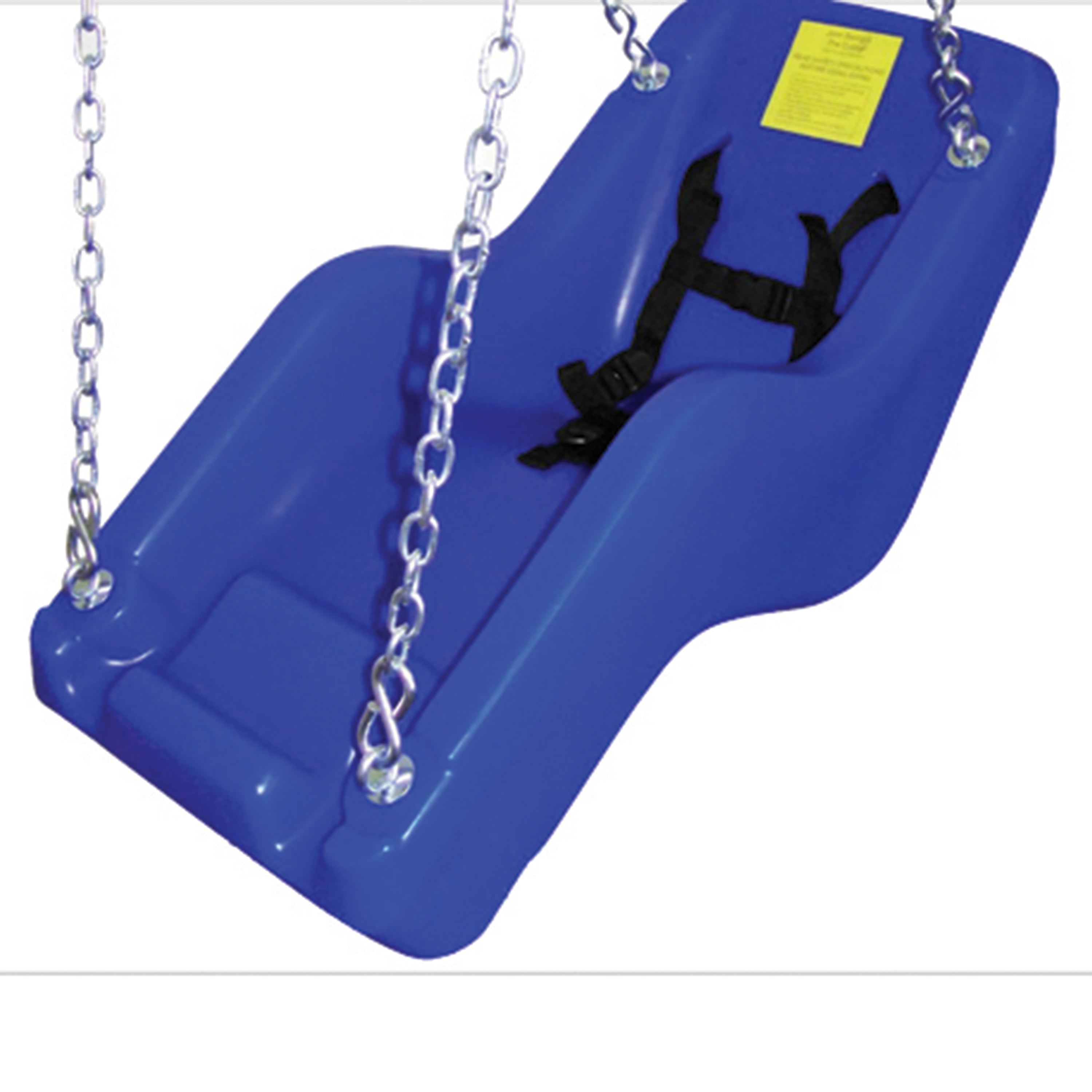 Blue swing seat on white background