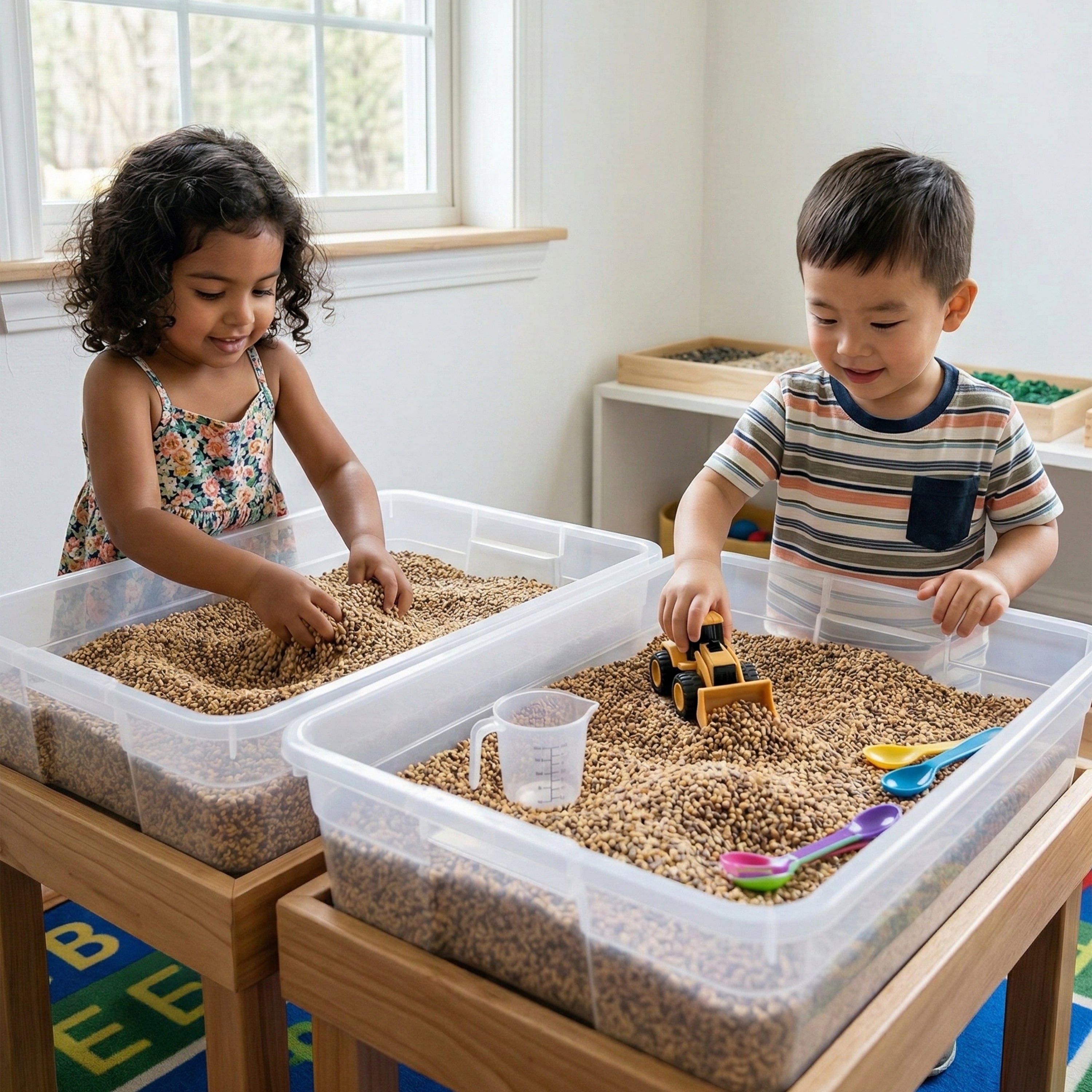 Kidfetti® Sensory Play Pellets | 10 lb Neutral 2-Tone Mix | Clean Sand Alternative