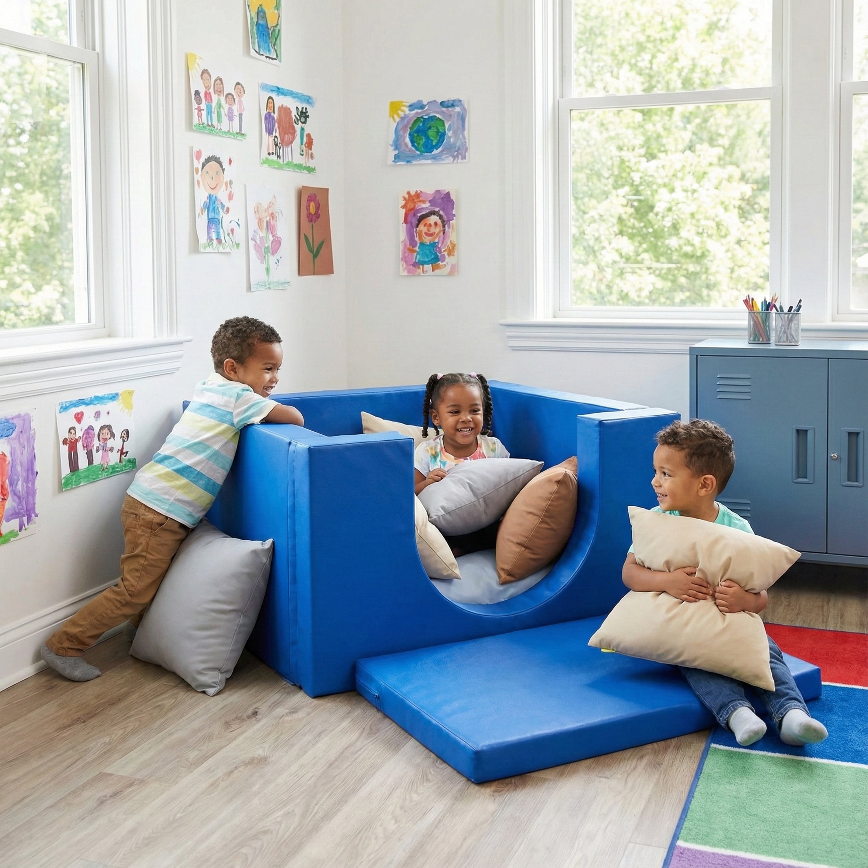 17" Cozy Floor Pillows | 6-Piece Soft Foam Cushion Set | Elements Collection