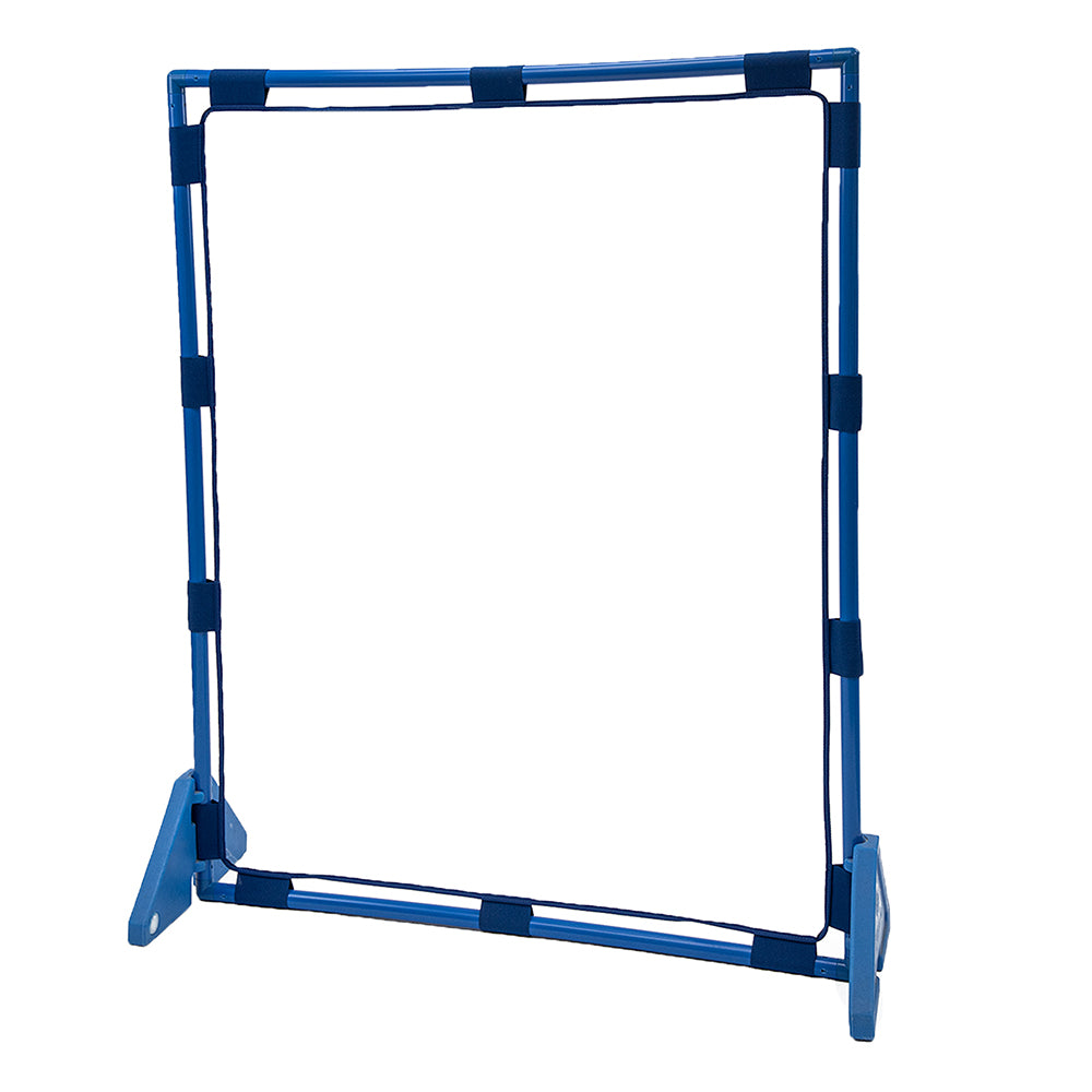 Blue portable stand on a white background