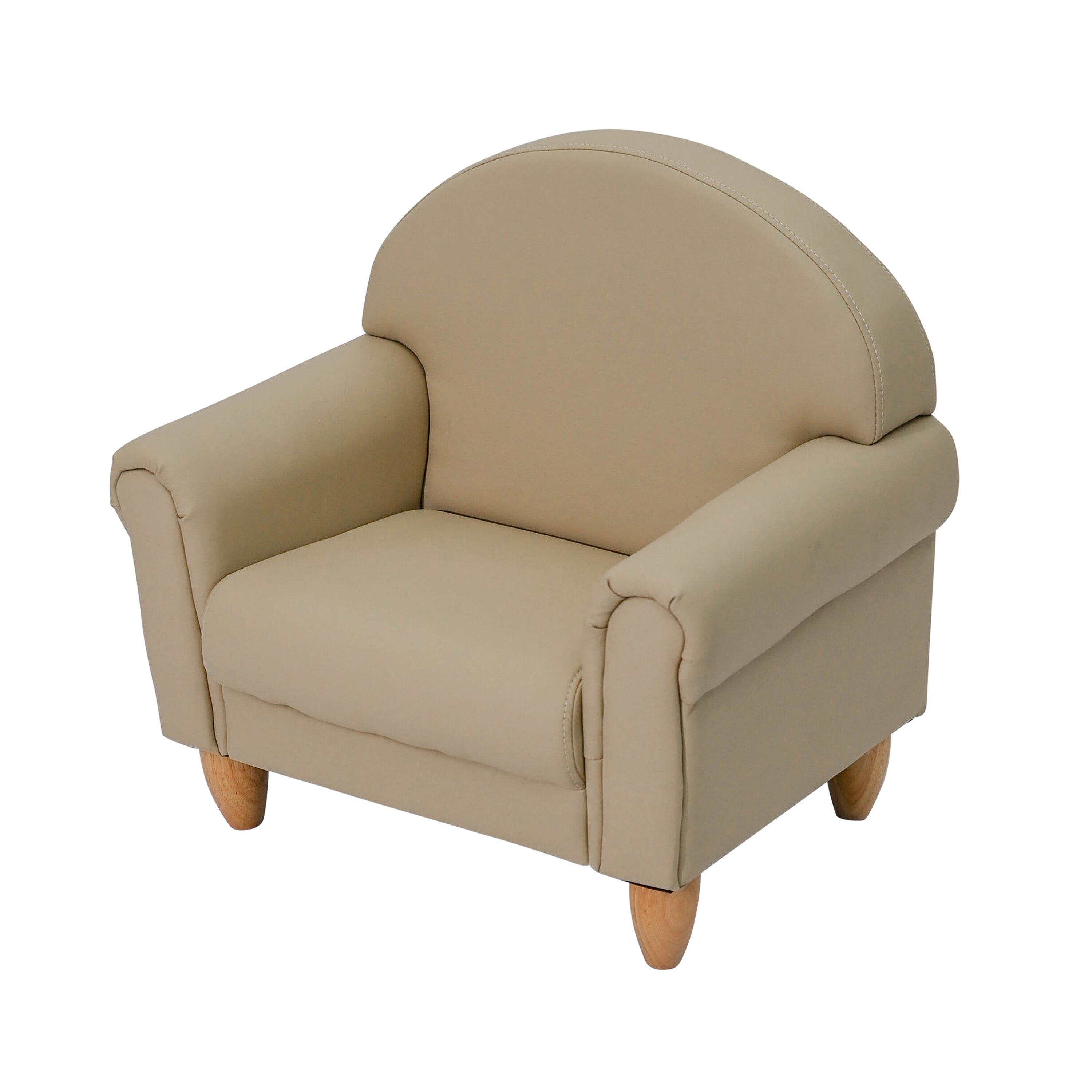 Beige armchair on a white background