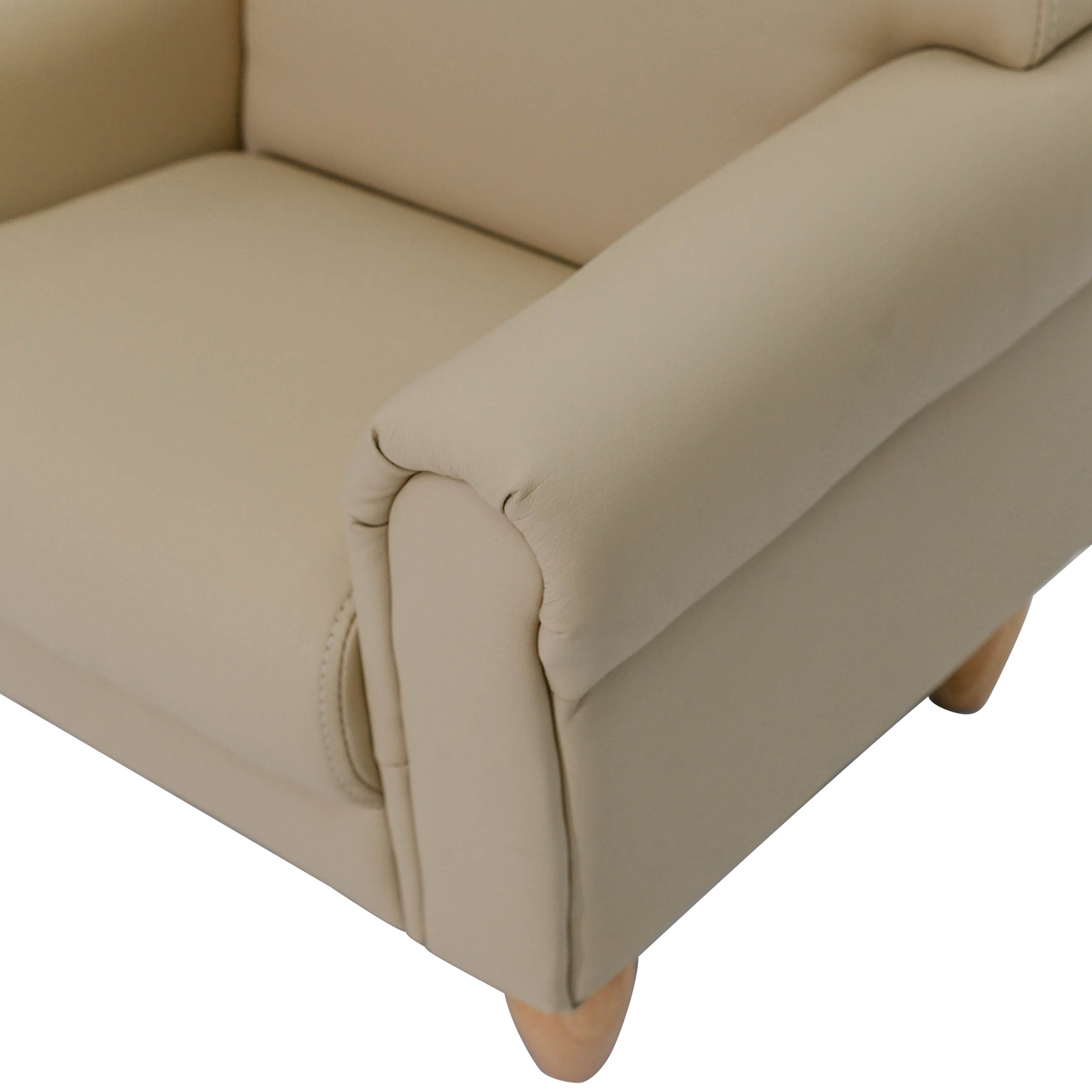 Beige armchair on a white background