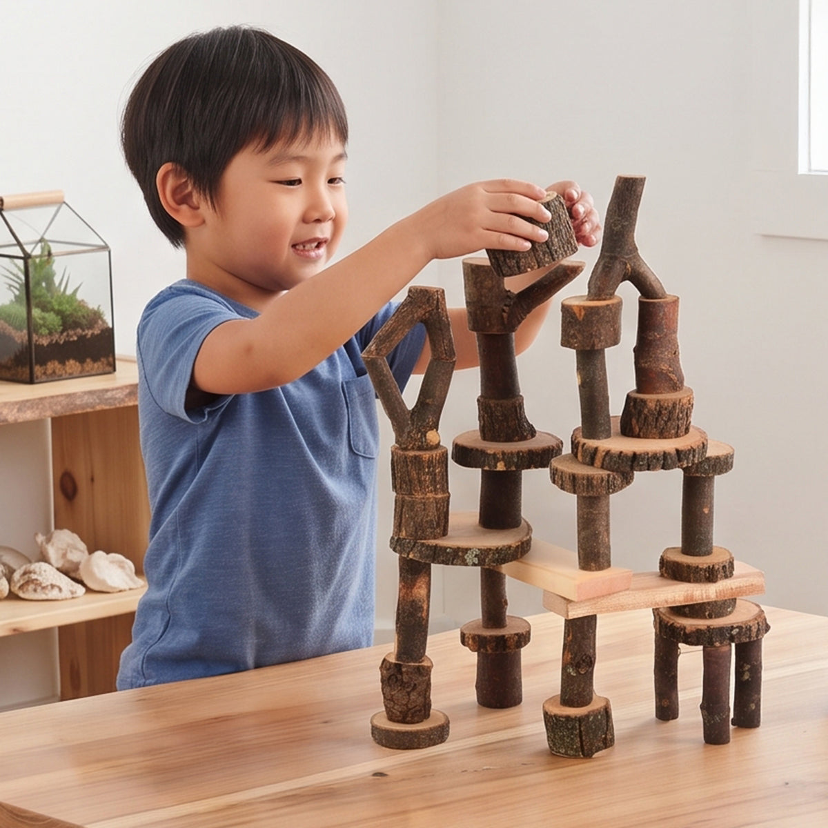 Tree Blocks with Bark | 36-Piece Eco-Friendly Set