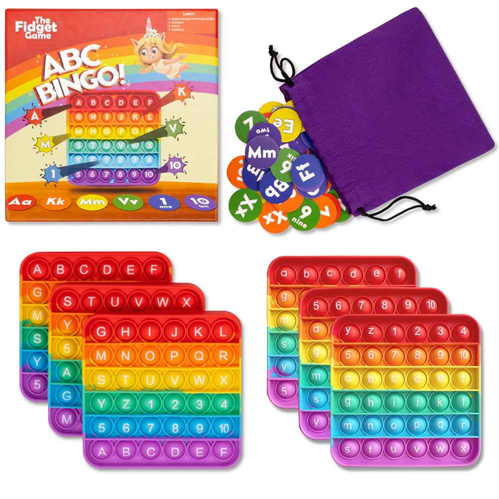 ABC Pop & Match Bingo | Multisensory Alphabet, Number & Color Preschool Learning Game | 115-Piece Set