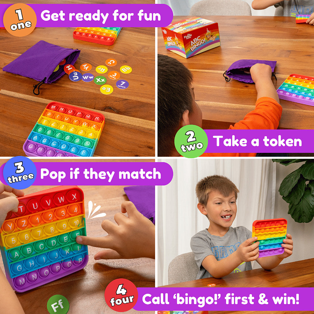 How To Play ABC Pop & Match Bingo Info Graph
