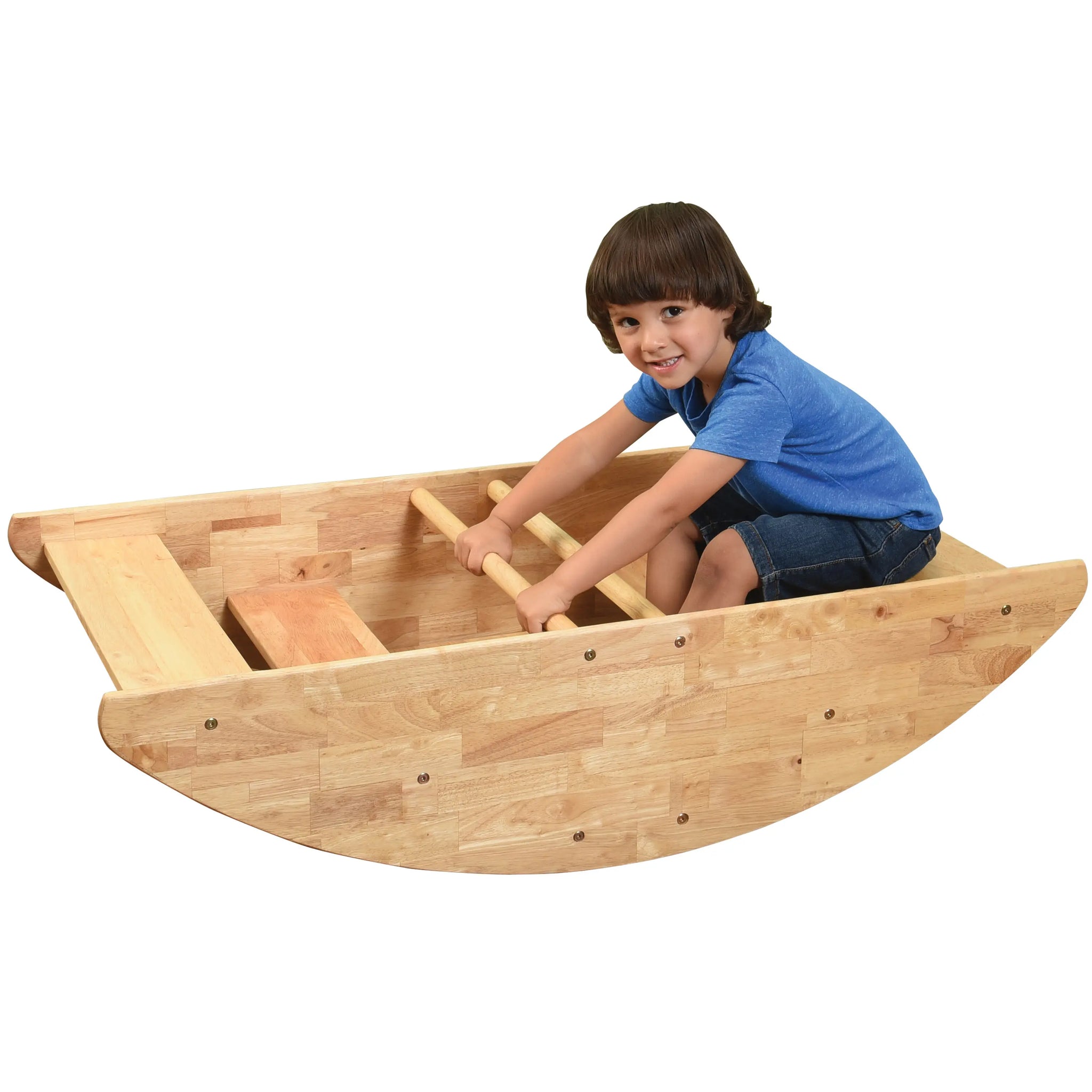 Wooden Rocking Boat Seats Up to 4 Children