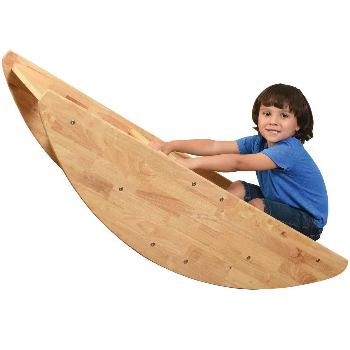 Wooden Rocking Boat Riding Toy in Motion