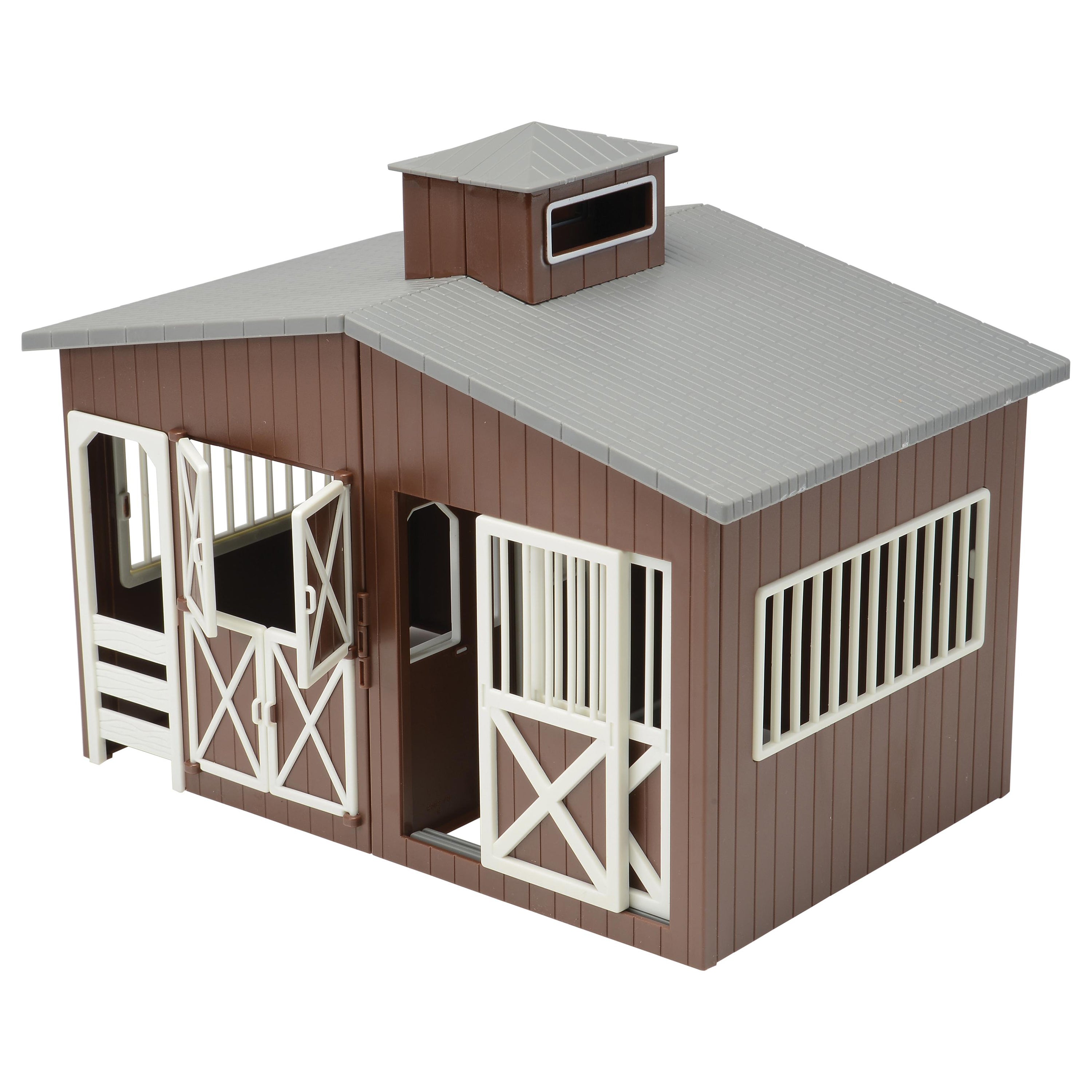 Deluxe Horse Stable Play Set | 4 Horses, 4 Ponies, White Corral & Accessories