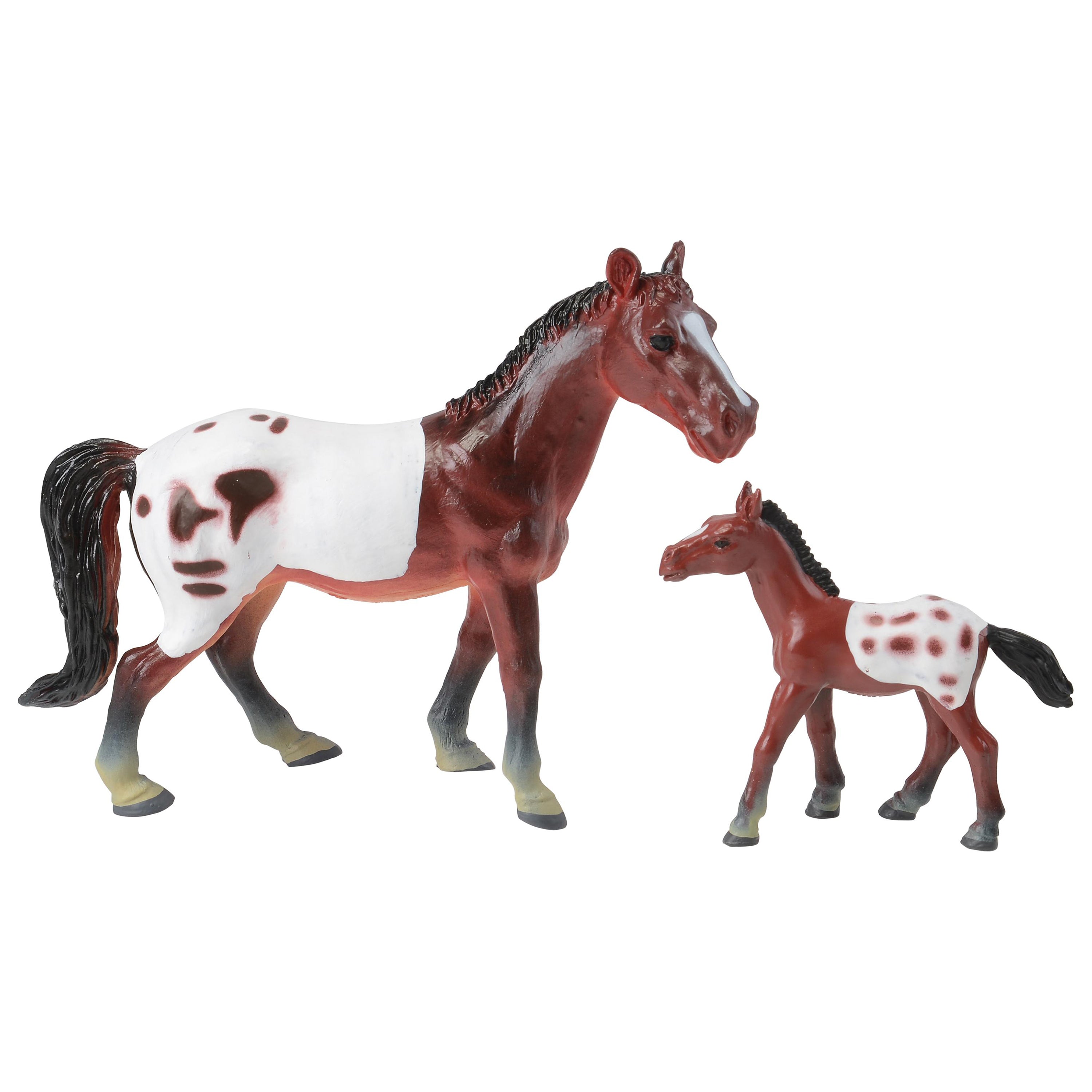 Deluxe Horse Stable Play Set | 4 Horses, 4 Ponies, White Corral & Accessories