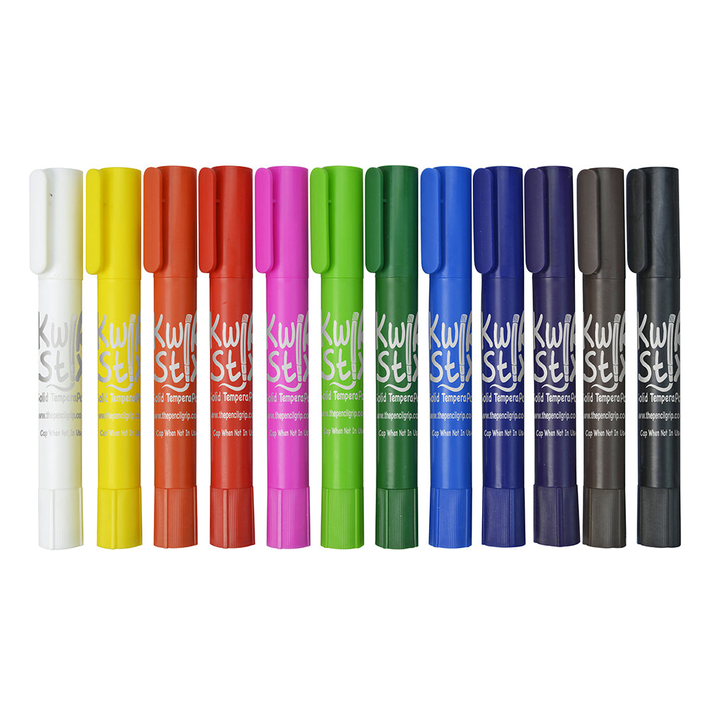 Kwik Stix ThinStix No-Mess Tempera Paint Set | 12 Classic Colors