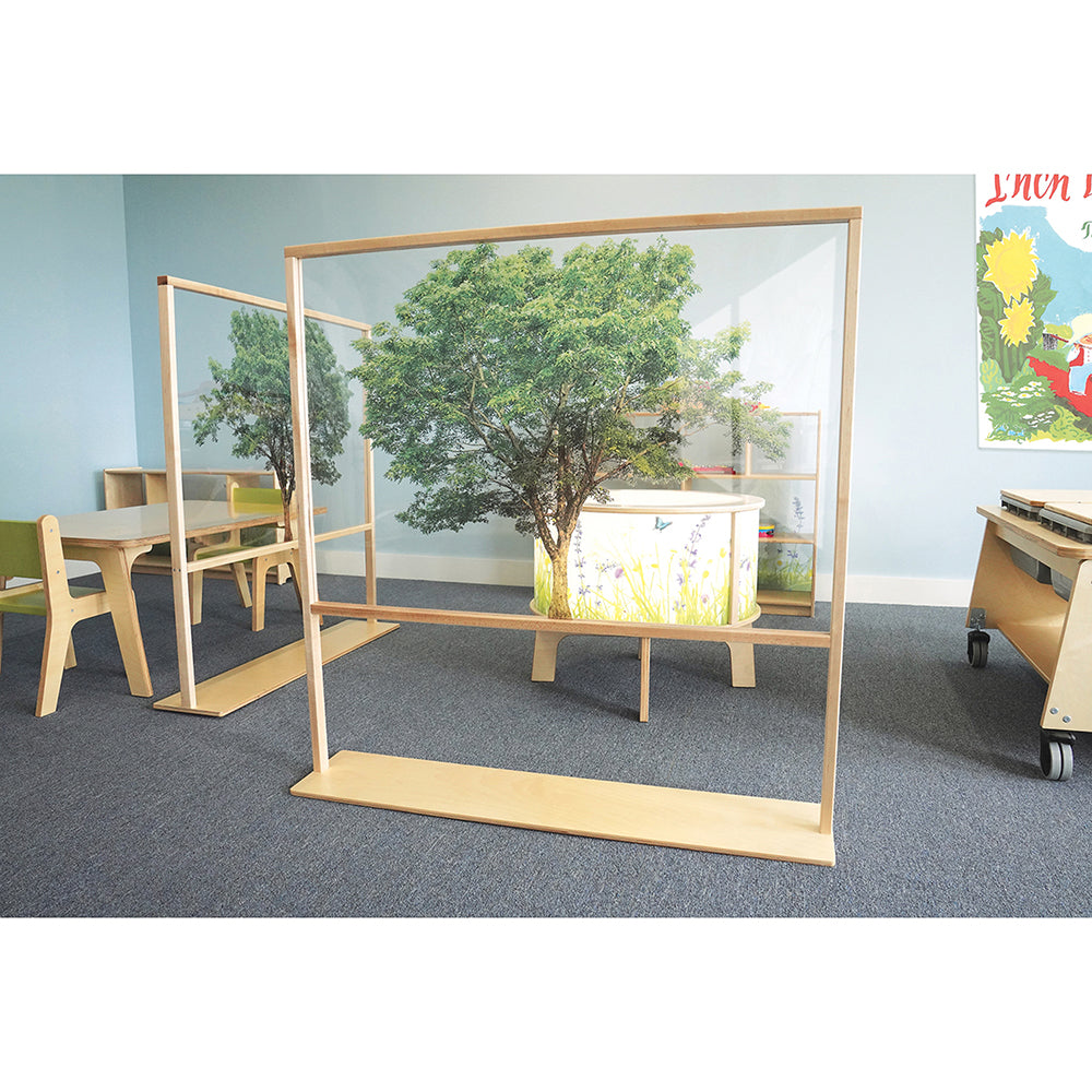 Nature View 48" Tree Acrylic Classroom Partition | Reversible Floor Divider in the classroom