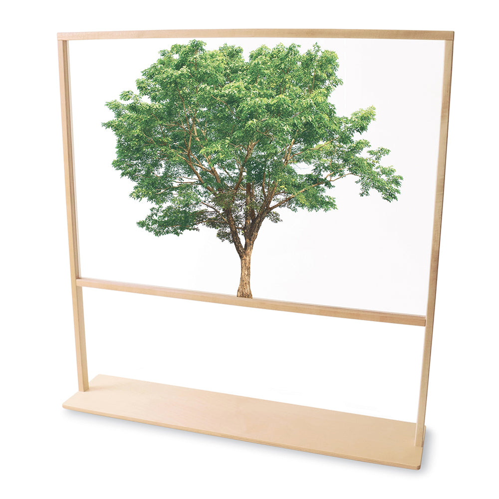 Nature View 48" Tree Acrylic Classroom Partition | Reversible Floor Divider