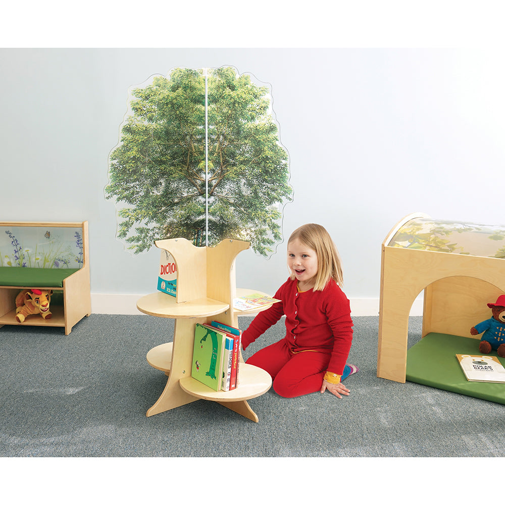 Nature View Tree Book Shelf | Reversible Biophilic Acrylic Bookshelf Used in the Classroom