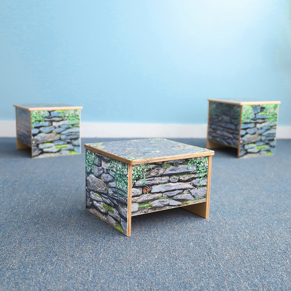 Nature View Small Stone Wall Bench 10H
