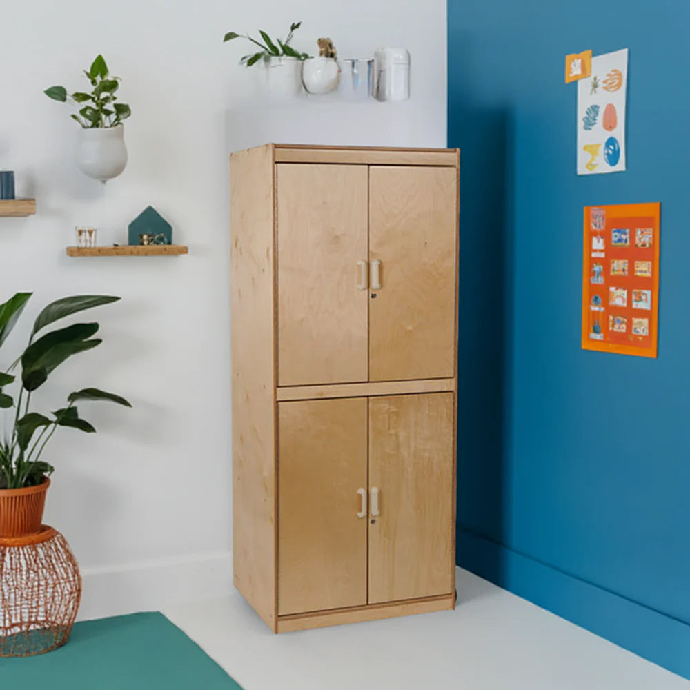 Birch Tall Lockable Teacher Storage Cabinet in the classroom