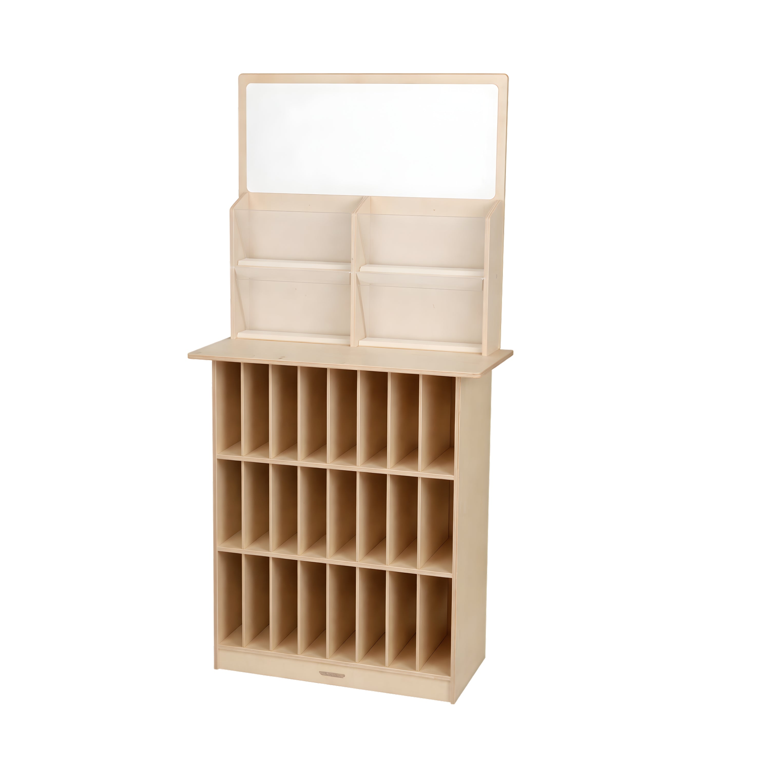 Birch Communications & Message Center with 24 Compartment Storage