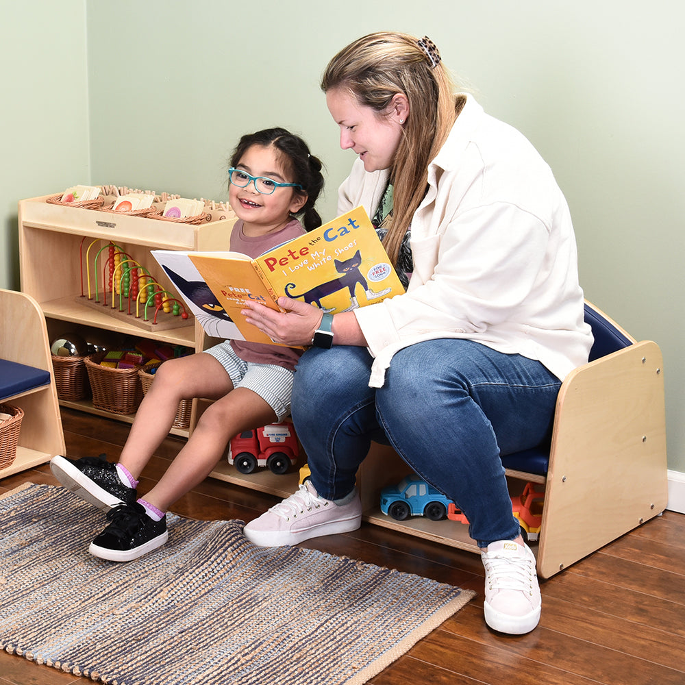 Teacher and Kid Using the Classic Classroom Couch