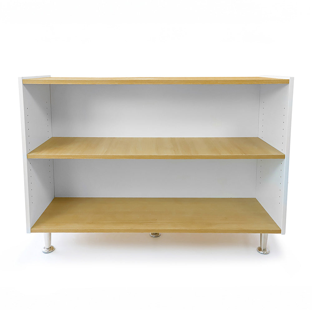 elevatED™ 33" Adjustable Shelf Cabinet | Modern White Oak Classroom Storage with Flexible Shelving