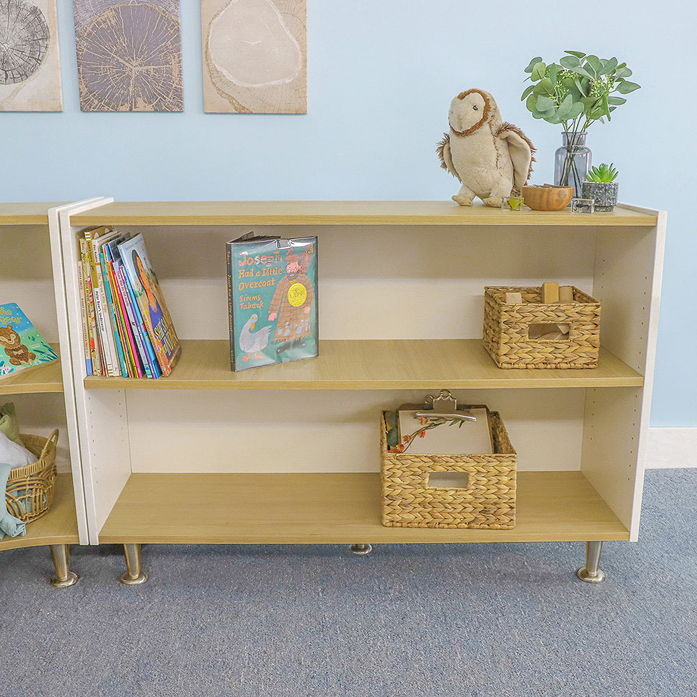 elevatED™ 33" Adjustable Shelf Cabinet | Modern White Oak Storage with Flexible Shelving pictured in the classroom