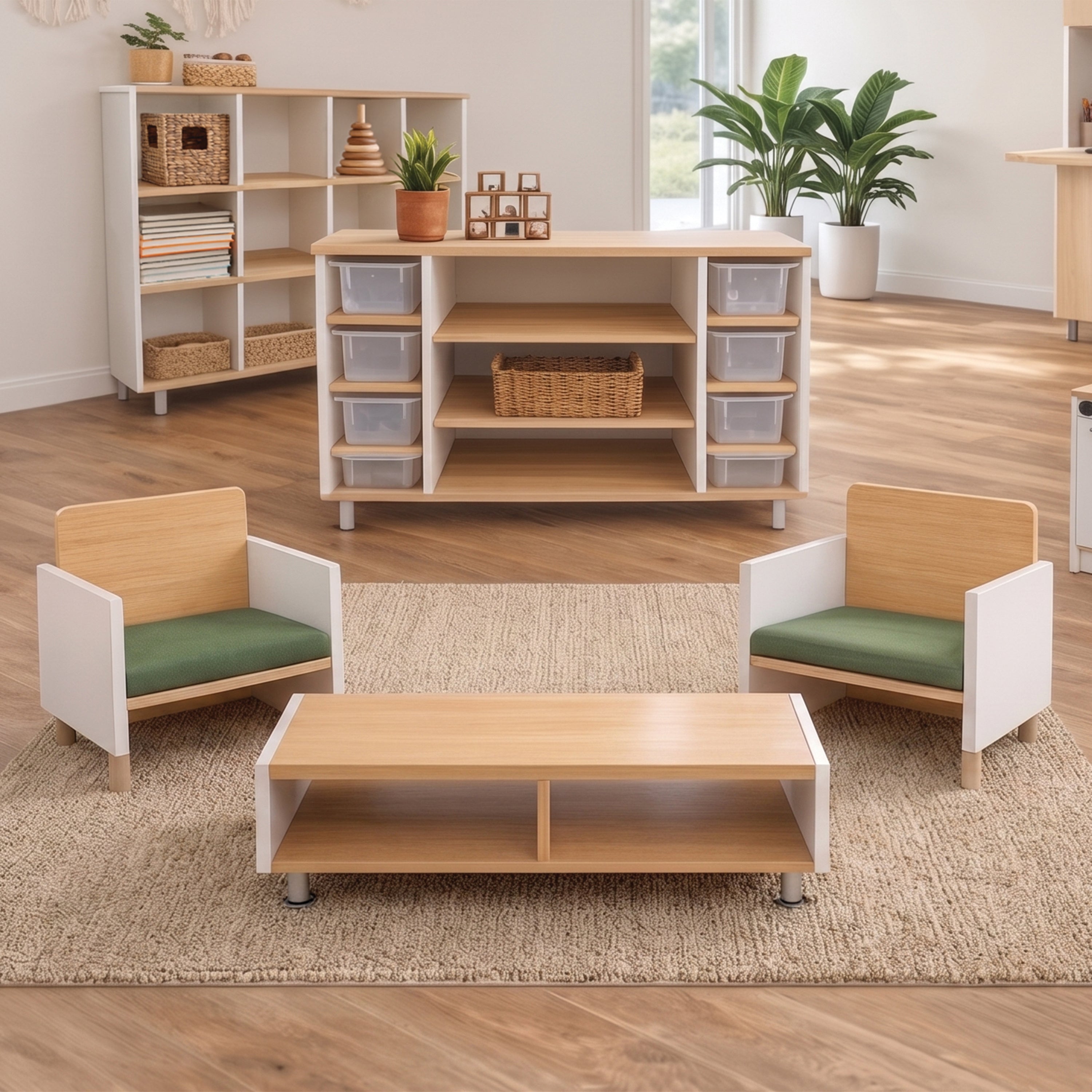 elevatED™ Community Table | Classroom Activity Table with Dual Storage Compartments