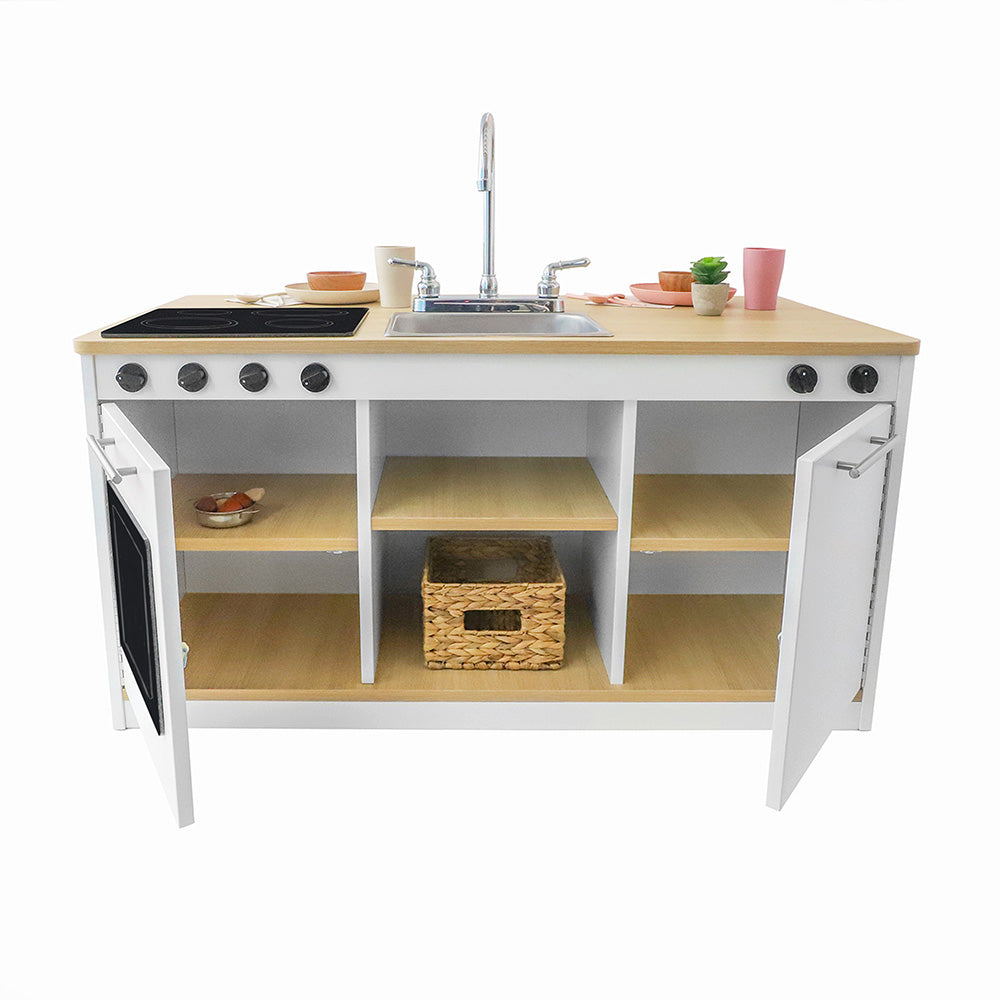 elevatED™ Kitchen Island Breakfast Bar | Modern Play Kitchen with Stove, Sink, Dishwasher & Social Seating
