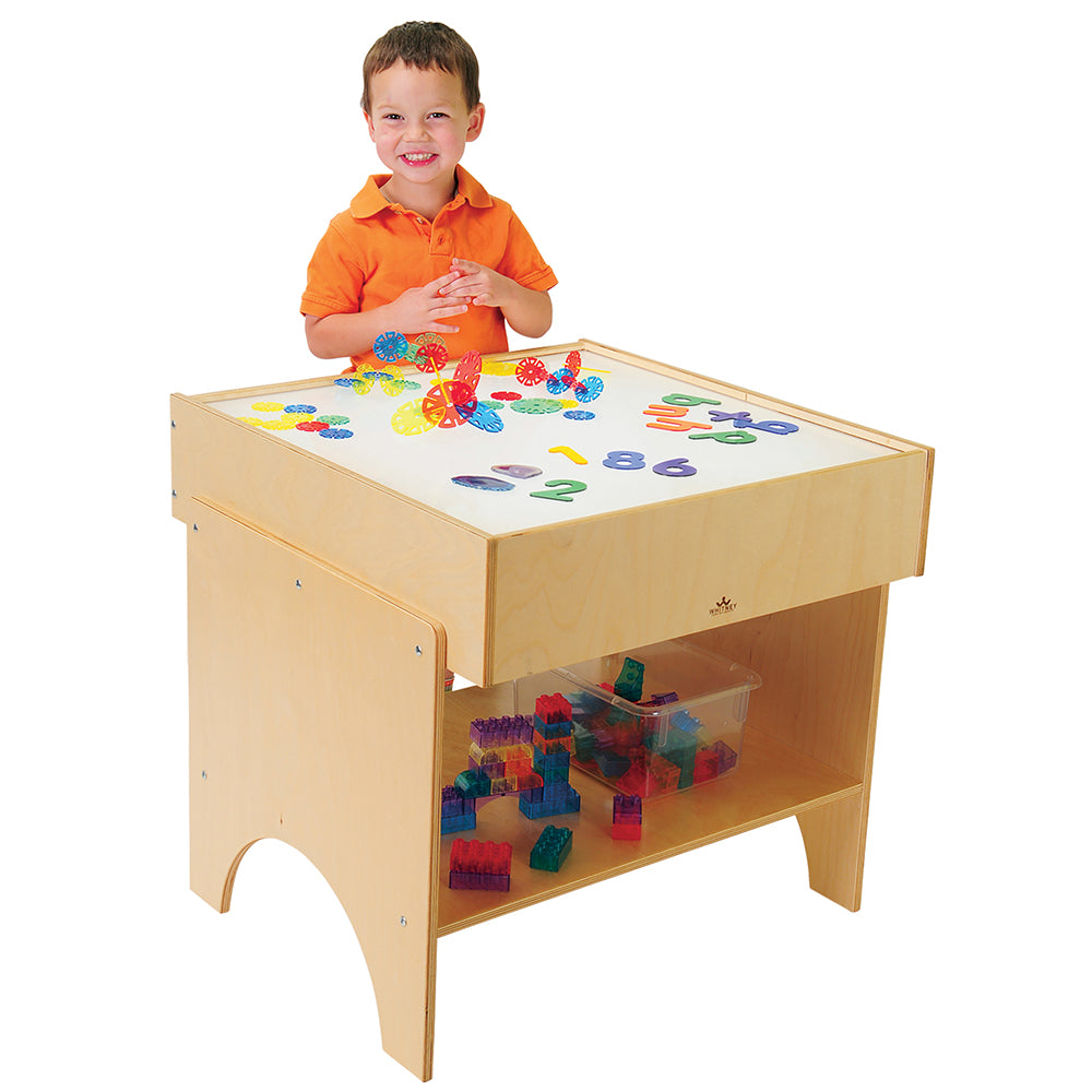 Light table with storage for classrooms