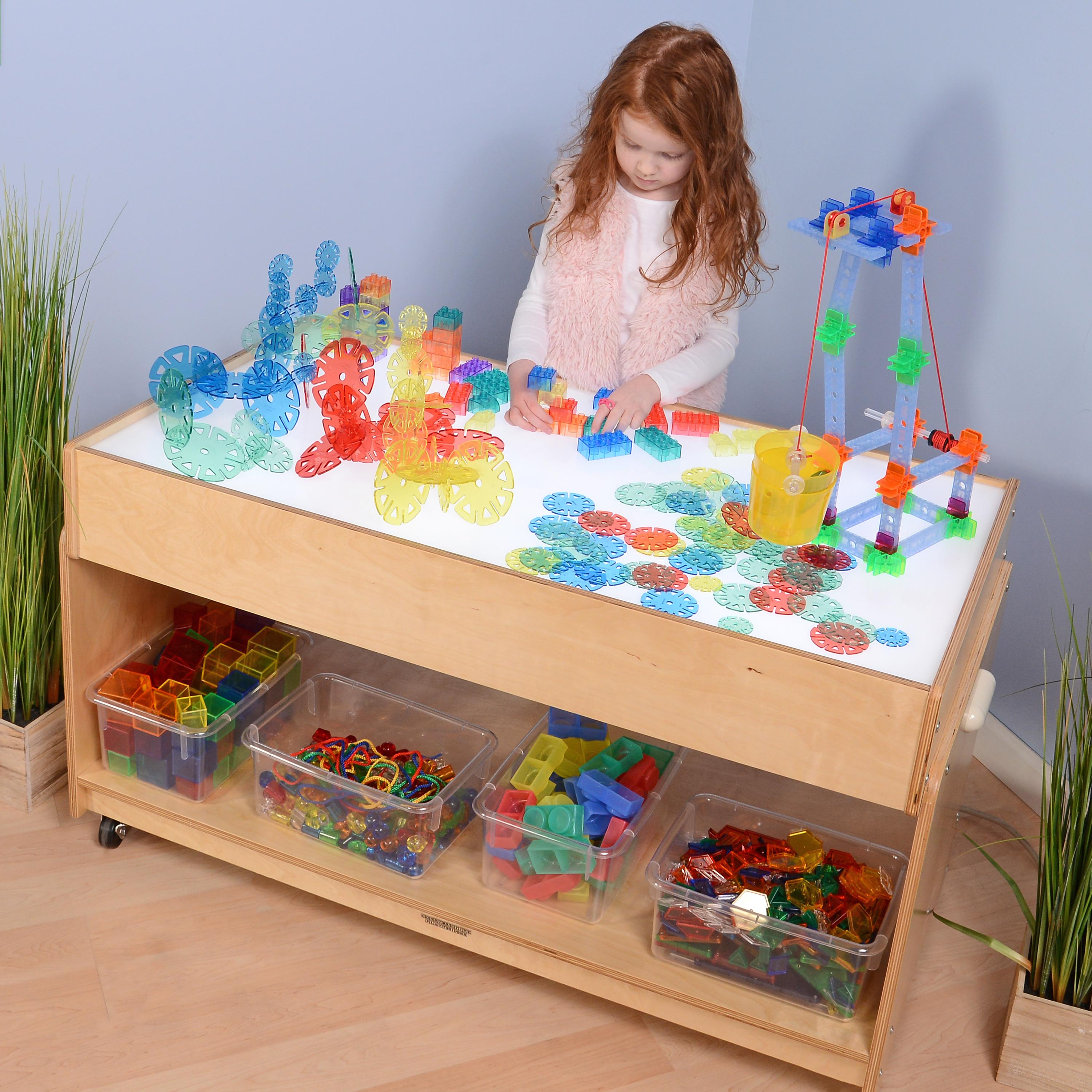 Mobile Wooden Classroom LED Light Table