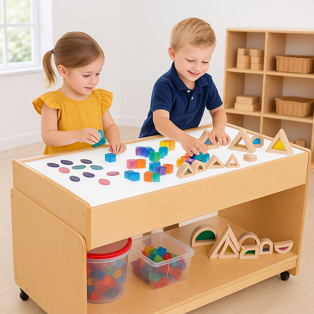 Mobile Wooden Classroom LED Light Table