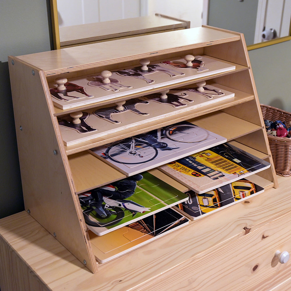 Multi-Level Puzzle Storage Station Pictured in the classroom