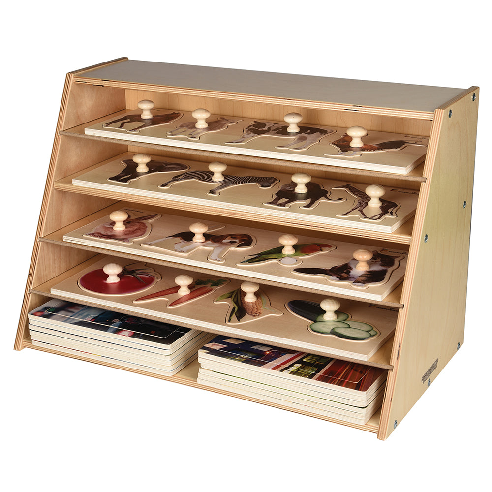 Multi-Level Puzzle Storage Station | Extra Wide Wooden Organizer for Puzzles of All Sizes