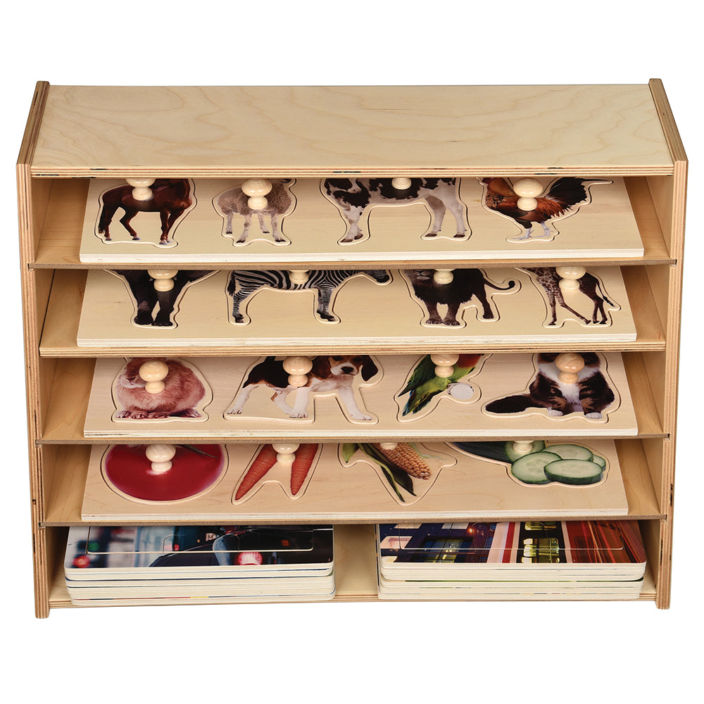 Multi-Level Puzzle Storage Station | Extra Wide Wooden Organizer for Puzzles
