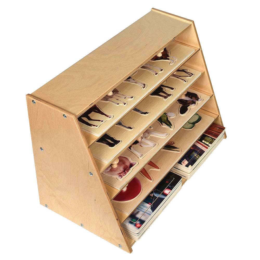 Multi-Level Puzzle Storage Station | Extra Wide Wooden Organizer for Puzzles