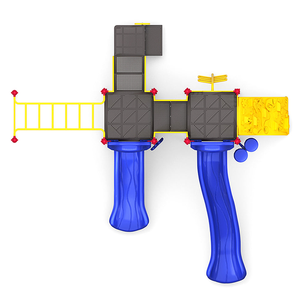 Overview of Primary Colored Jungle Play Playground