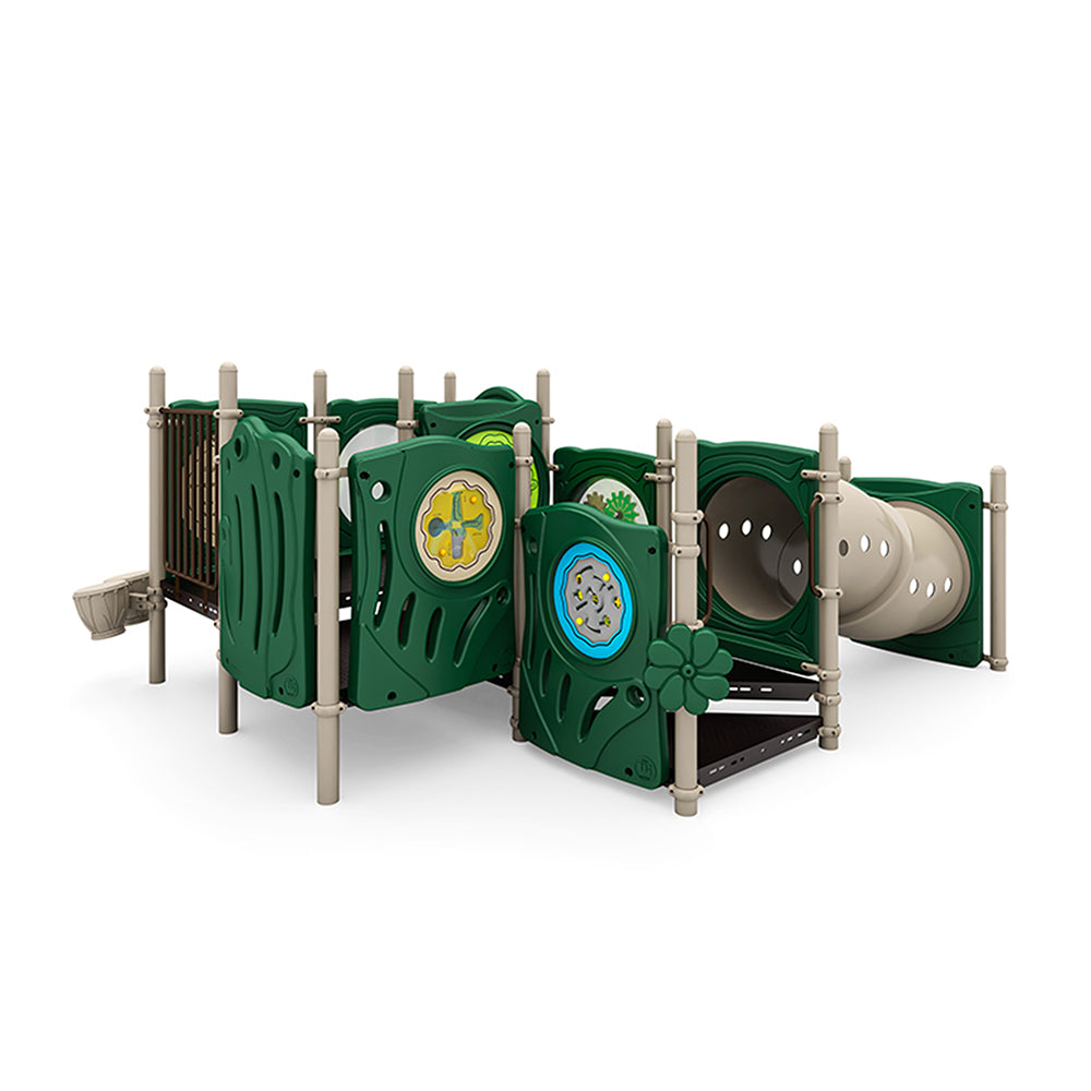 Backview of Natural Colored Infant Toddler Ashton (without roof) Playground Structure