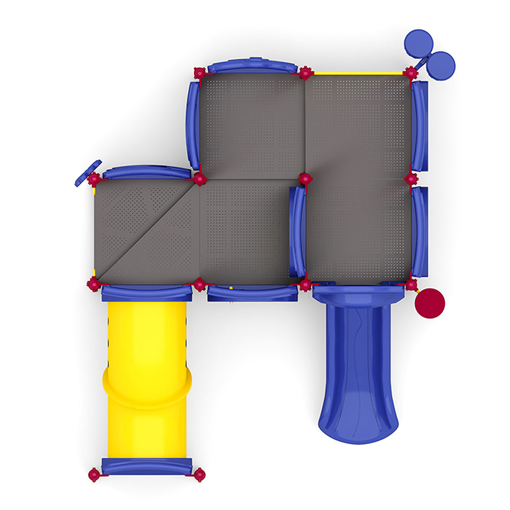 Overview of Primary Colored Infant Toddler Ashton (without roof) Playground Structure