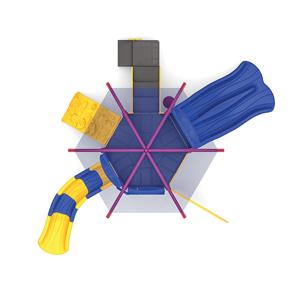 Overview of Primary Colored Winder Playground Equipment