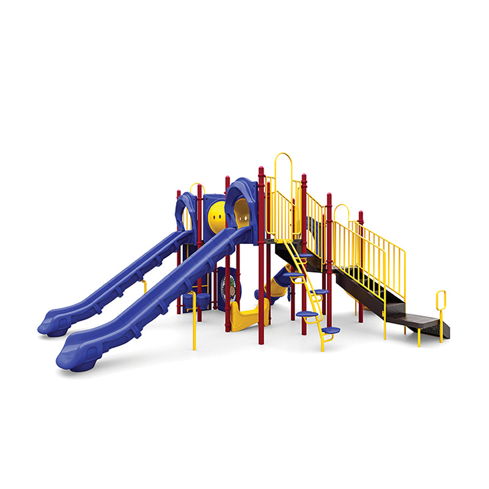 Sideview of Primary Colored Poeter Playground
