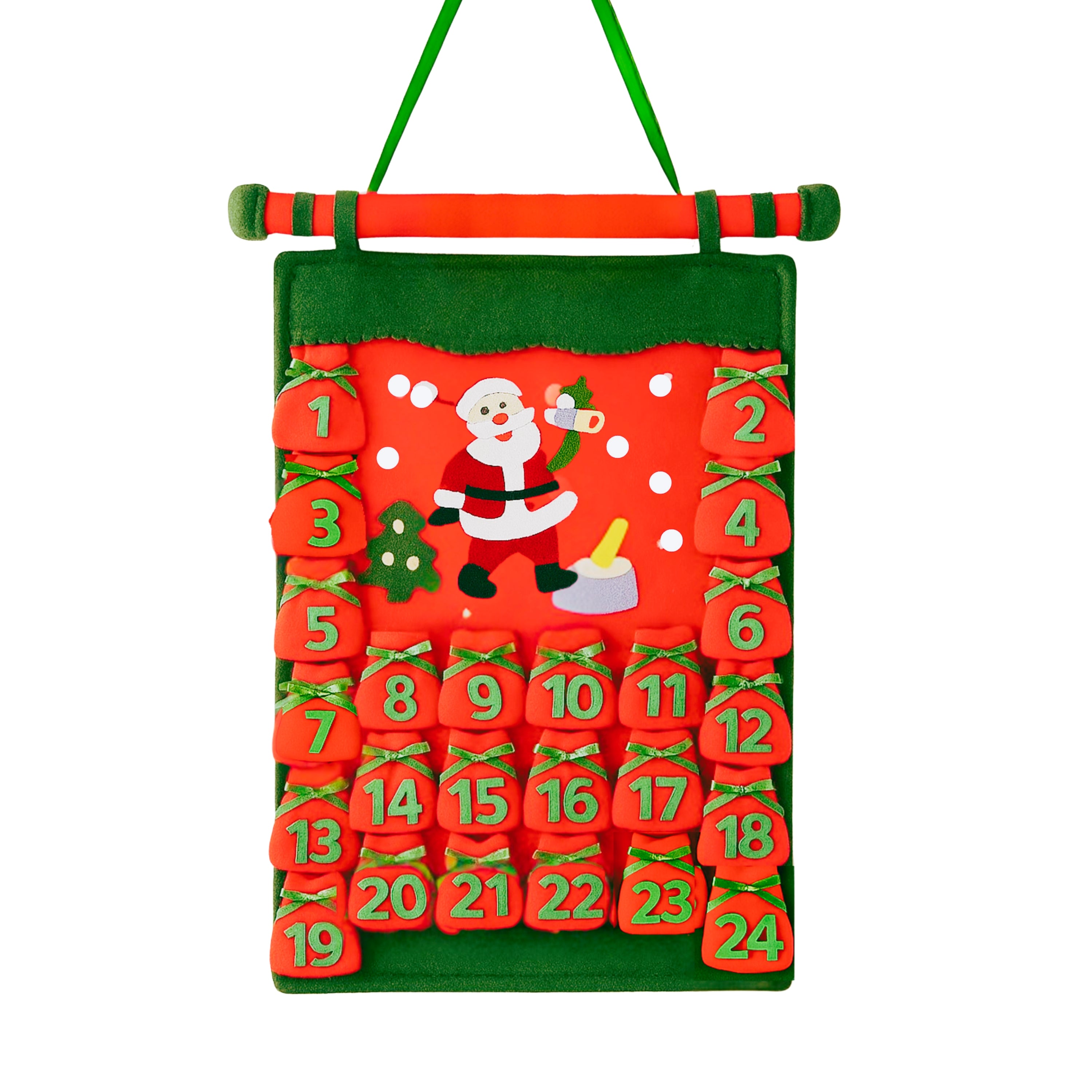 Felt Santa Advent Calendar Banner – Reusable Christmas Countdown Decoration